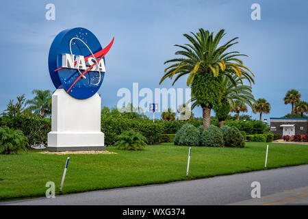 Cape Canaveral, Florida, USA - NASA Kennedy Space Center anmelden Stockfoto