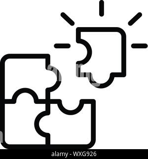Puzzle Symbol Schritt. Umriss puzzle Schritt vektor Symbol für Web Design auf weißem Hintergrund Stock Vektor