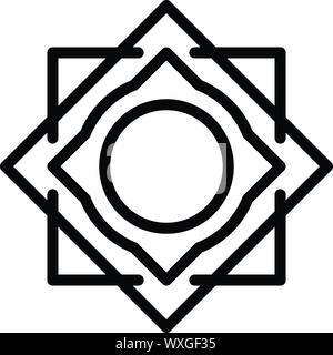 Square circle Alchemie Symbol. Umrisse square circle Alchemie vektor Symbol für Web Design auf weißem Hintergrund Stock Vektor