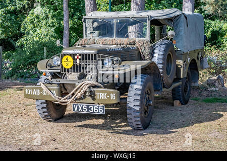 Jahrgang 1940 WW2 US-Militär Jeep auf dem Display während der jährlichen 40er Wochenende im Holt Norfolk Stockfoto