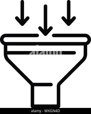 Umsatz Symbol Trichter. Überblick Umsatz vektor Symbol für Web Design auf weißem Hintergrund Trichter Stock Vektor