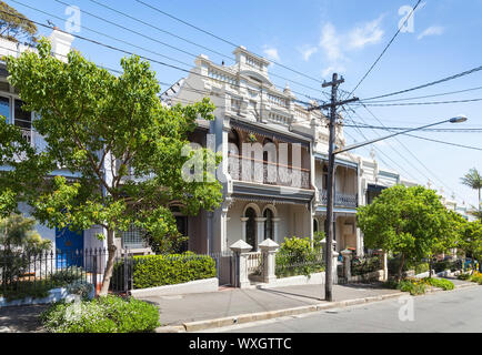 Ein Bild von der schönen Terrasse Häuser in Paddington Sydney Stockfoto