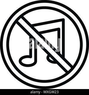 Symbol für durchgestrichendes Notizsymbol. Kontur durchgestrichen Note ...