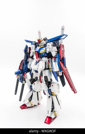 Bangkok, Thailand - Dezember 1, 2017: Gundam scale Modelle aus Kunststoff auf weißem Hintergrund. Stockfoto