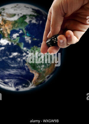 Würfel und die Erde Stockfoto