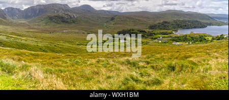 Dunlewey Lough Aussichtspunkt über der Glenveagh National Park in Irland Stockfoto