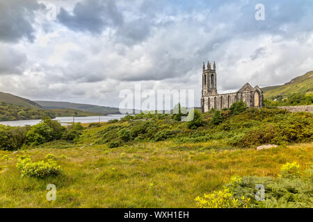 Die Ruinen der Kirche verlassen Dunlewey im County Donegal, Irland Stockfoto