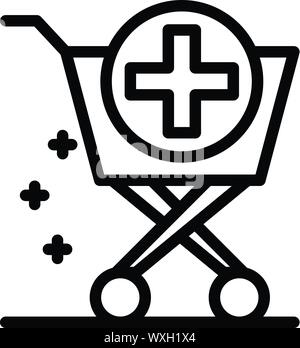 Apotheke trolley Symbol. Übersicht Apotheke trolley Vektor Symbol für Web Design auf weißem Hintergrund Stock Vektor