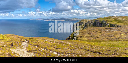 Blick über die Klippen von Horn Head im County Donegal in Irland Stockfoto