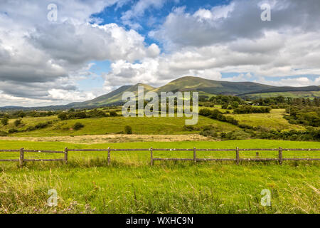 Einen eindrucksvollen Ausblick über die Galtymore Berg in County Tipperary in Irland Stockfoto