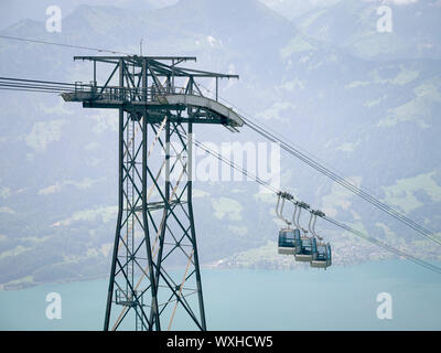 Ein Bild der Bergbahn in Beatenberg Schweiz Stockfoto