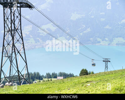 Ein Bild der Bergbahn in Beatenberg Schweiz Stockfoto