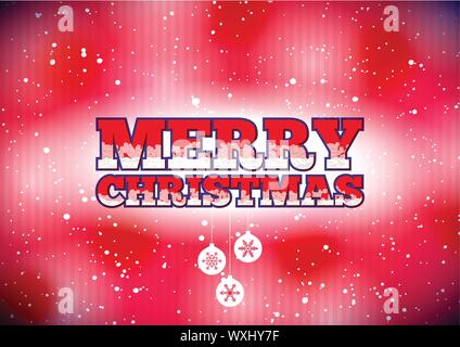 Rot Weihnachtskarte mit Schnee und Flitter Stock Vektor