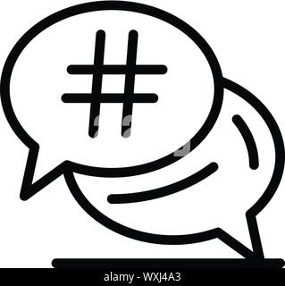 Sprechblase hashtag Symbol. Umrisse Sprechblase hashtag Vektor Symbol für Web Design auf weißem Hintergrund Stock Vektor