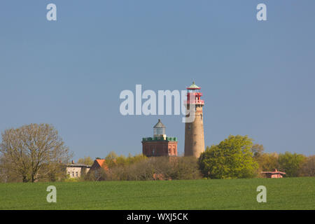 Die beiden Leuchttürme am Kap Arkona, der nördlichste Punkt der Insel Rügen. Mecklenburg-Vorpommern, Deutschland Stockfoto