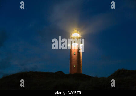 Leuchtturm Eierland am nördlichsten Punkt der niederländischen Insel Texel. Niederlande Stockfoto