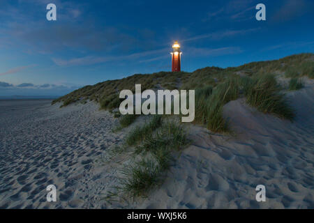Leuchtturm Eierland am nördlichsten Punkt der niederländischen Insel Texel. Niederlande Stockfoto