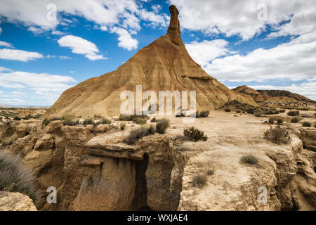 Fee Schornstein, Bardenas Reales, Navarra, Spanien Stockfoto