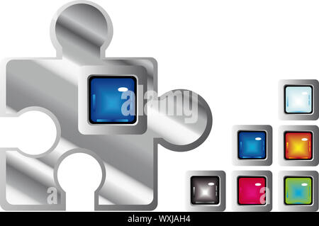 Puzzle-glänzende Web-Schaltflächen Stockfoto
