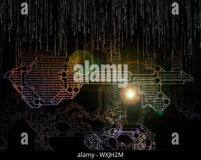 Verschlüsselungsschlüssel Serie. Design aus stilisierten Schlüssel und Anzahl Symbole als Metapher auf das Thema der Verschlüsselung, Mathematik und digitale Technologien Stockfoto