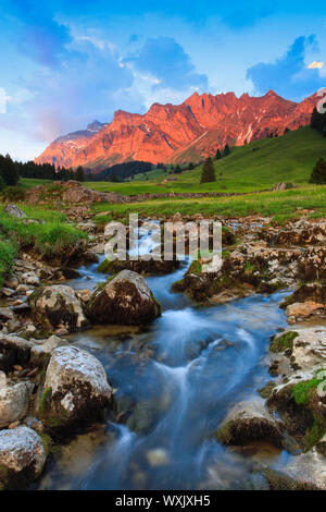 Säntis der Berg ist der höchste Berg im Alpstein Massivs. Schweiz Stockfoto