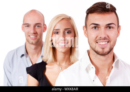 Business Team Vielfalt glücklich isoliert Stockfoto