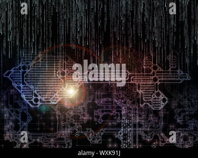 Verschlüsselungsschlüssel Serie. Design aus stilisierten Schlüssel und Anzahl Symbole als Metapher auf das Thema der Verschlüsselung, Mathematik und digitale Technologien Stockfoto