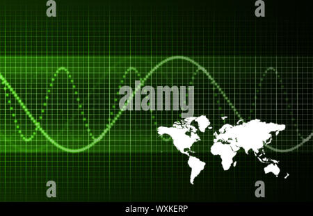 Grüne Corporate weltweite Expansion als Clip Art Stockfoto