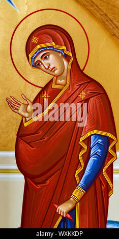 Symbol der Verkündigung - die Ankündigung des Erzengels Gabriel an die Jungfrau Maria, dass sie schwanger wäre, und die Mutter Jesu zu werden. Stockfoto