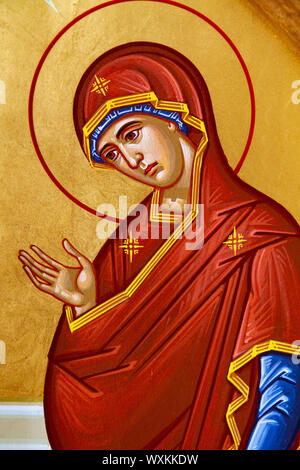 Symbol der Verkündigung - die Ankündigung des Erzengels Gabriel an die Jungfrau Maria, dass sie schwanger wäre, und die Mutter Jesu zu werden. Stockfoto