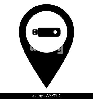 USB-Stick und Lage pin Stockfoto