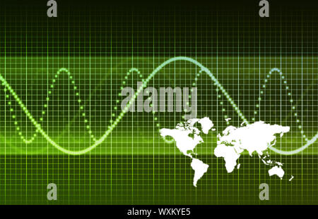 Grüne Corporate weltweite Expansion als Clip Art Stockfoto