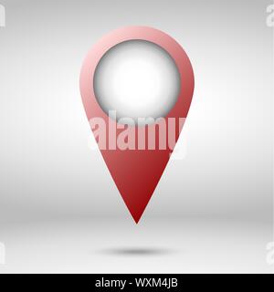 Rote Karte Zeiger auf weißem Hintergrund Stock Vektor