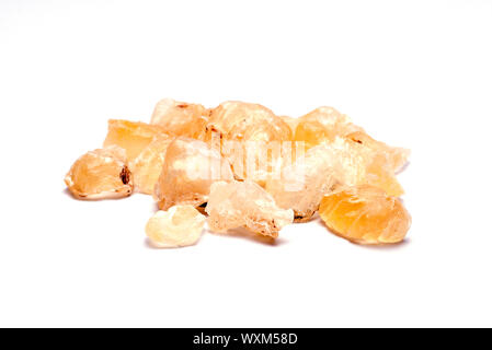 Nahaufnahme von Gummi Arabicum Stücke Stockfoto