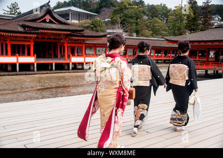 Itsukushima-Schrein auf der Insel Miyajima, Japan. Stockfoto