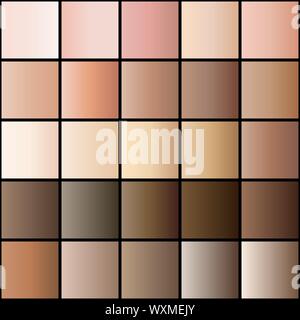 Einstellen der Haut gradient Sammlung Gradienten für Fashion und Beauty Design. Vector Illustration. Stock Vektor
