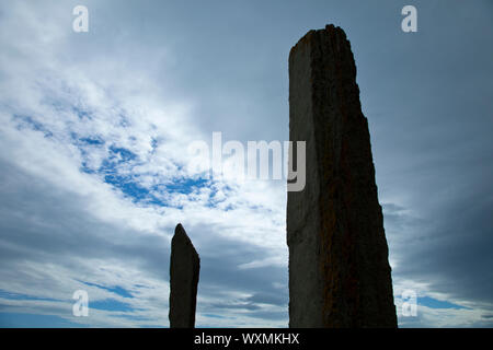 Monumento Neolítico Piedras de Stenness (Steine von Stenness), Festland. Islas Orkney. Escocia.DE Stockfoto