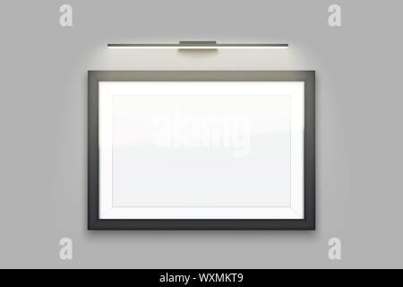 Mockup Bild und quadratischen Rahmen mit Licht Stock Vektor