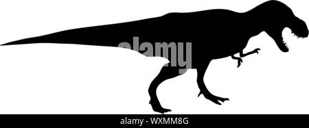 Dinosaurier T-rex Silhouette. Vector Illustration auf weißem Hintergrund Stock Vektor