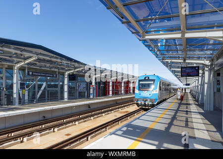 Danzig, Polen - 29. Mai 2019: Bahnhof am Flughafen Danzig (GDN) in Polen. Stockfoto