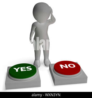 Ja keine Keys zeigt Annahme oder Ablehnung Stockfoto