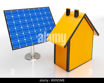 Solar-Panel von Haus zeigt erneuerbaren Energien Stockfoto