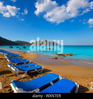 Ibiza Aigues Lehrschule Aguas Blancas Beach in Santa Eulalia Balearen Spanien Stockfoto