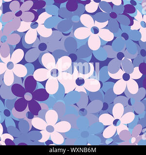 Hintergrund mit Blumen in blau Stockfoto