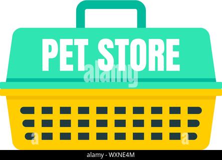 Pet Store Warenkorb Logo. Flache Abbildung: Pet Store Warenkorb vektor Logo für Web Design Stock Vektor