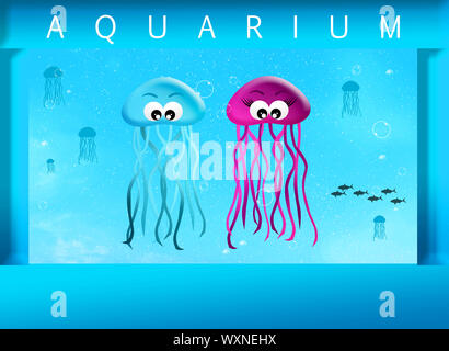 Quallen im aquarium Stockfoto