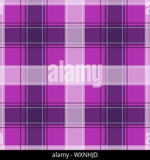 Purple Gingham Muster. Textur von Plätzen für - plaid, Tischdecken, Kleidung, Hemden, Kleider, papier, Bettwäsche, Bettdecken, Steppdecken und andere textile Pr Stock Vektor