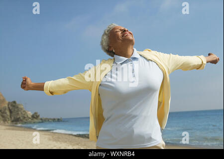 Frau mit Glück zu überwinden Stockfoto