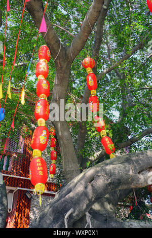 QUANZHOU, CHINA - 15 JUN 2019 - Blick auf den Tempel der Göttin Mazu der Seeleute in Xunpu Dorf, Quanzhou, Fujian, China gewidmet. Stockfoto