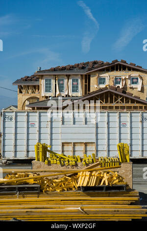 Halb errichteten Haus auf Baustelle Stockfoto